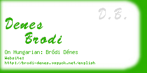 denes brodi business card